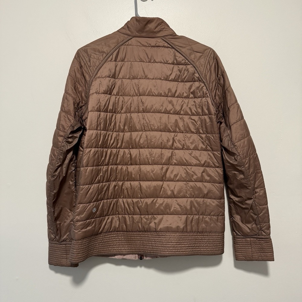 Lululemon The Bomb Bomber Reversible Jacket Bark Berry / Heathered Bark Berry 8 - Picture 6 of 16